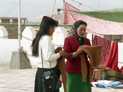 22 Kashgar Old City Street Scene 1993 Young Women Shopping